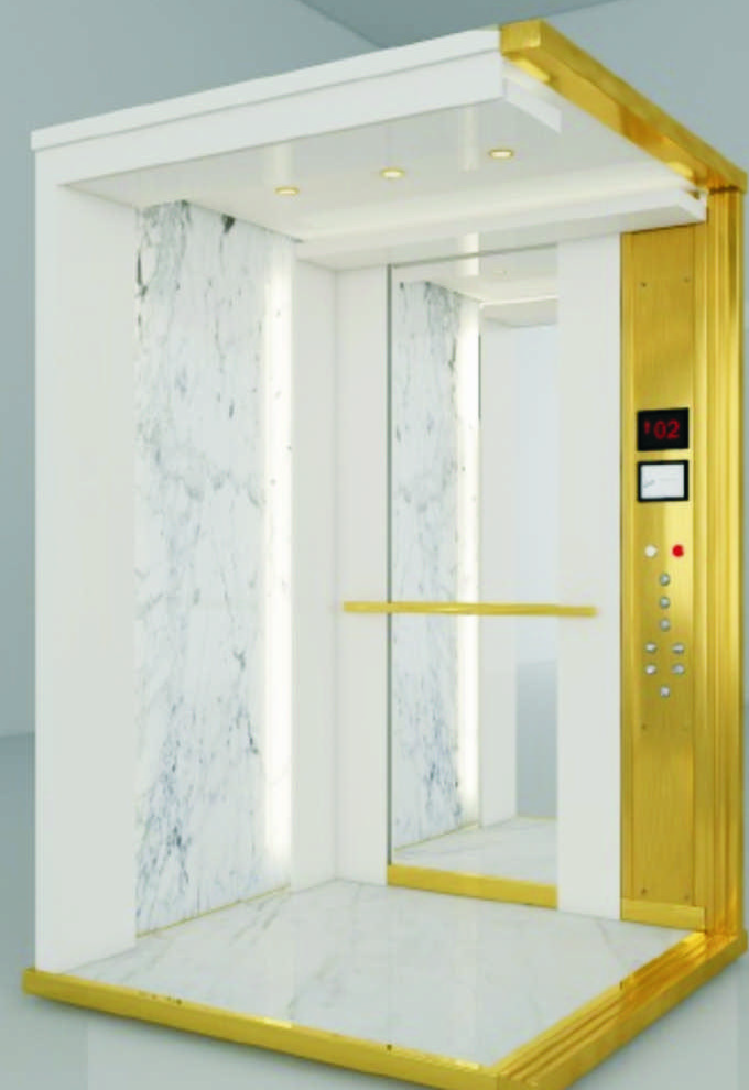 White Carrara & Mirror Stainless Cabin