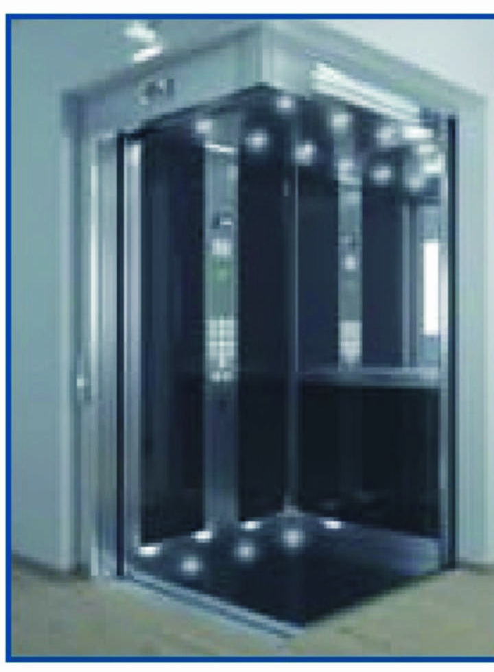 Dark Smoked Glass Scenic Elevator